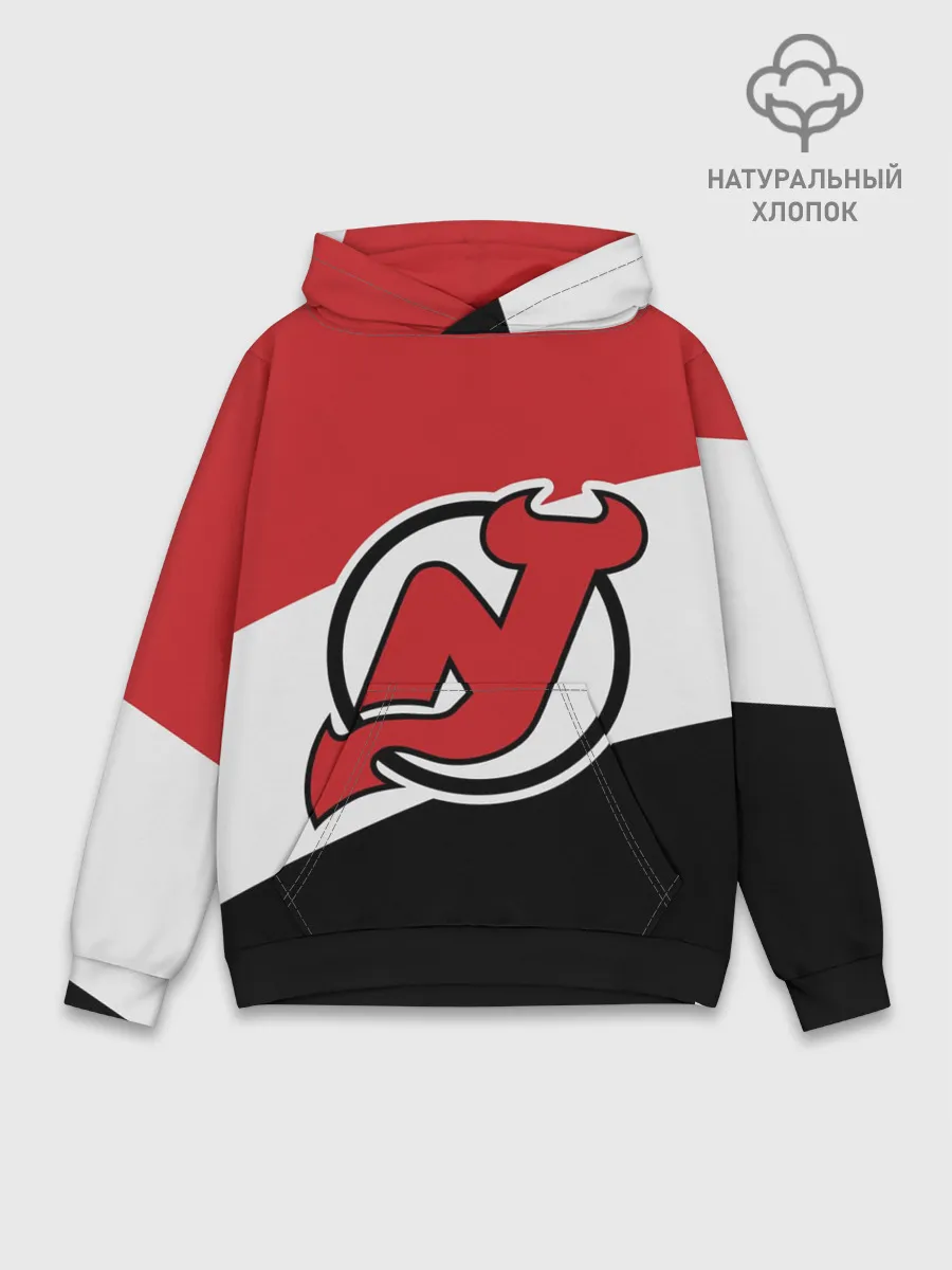 Худи мужской база хлопок / Нью-Джерси Девилз