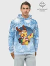 Худи мужской база хлопок / Pikachu Pika Pika