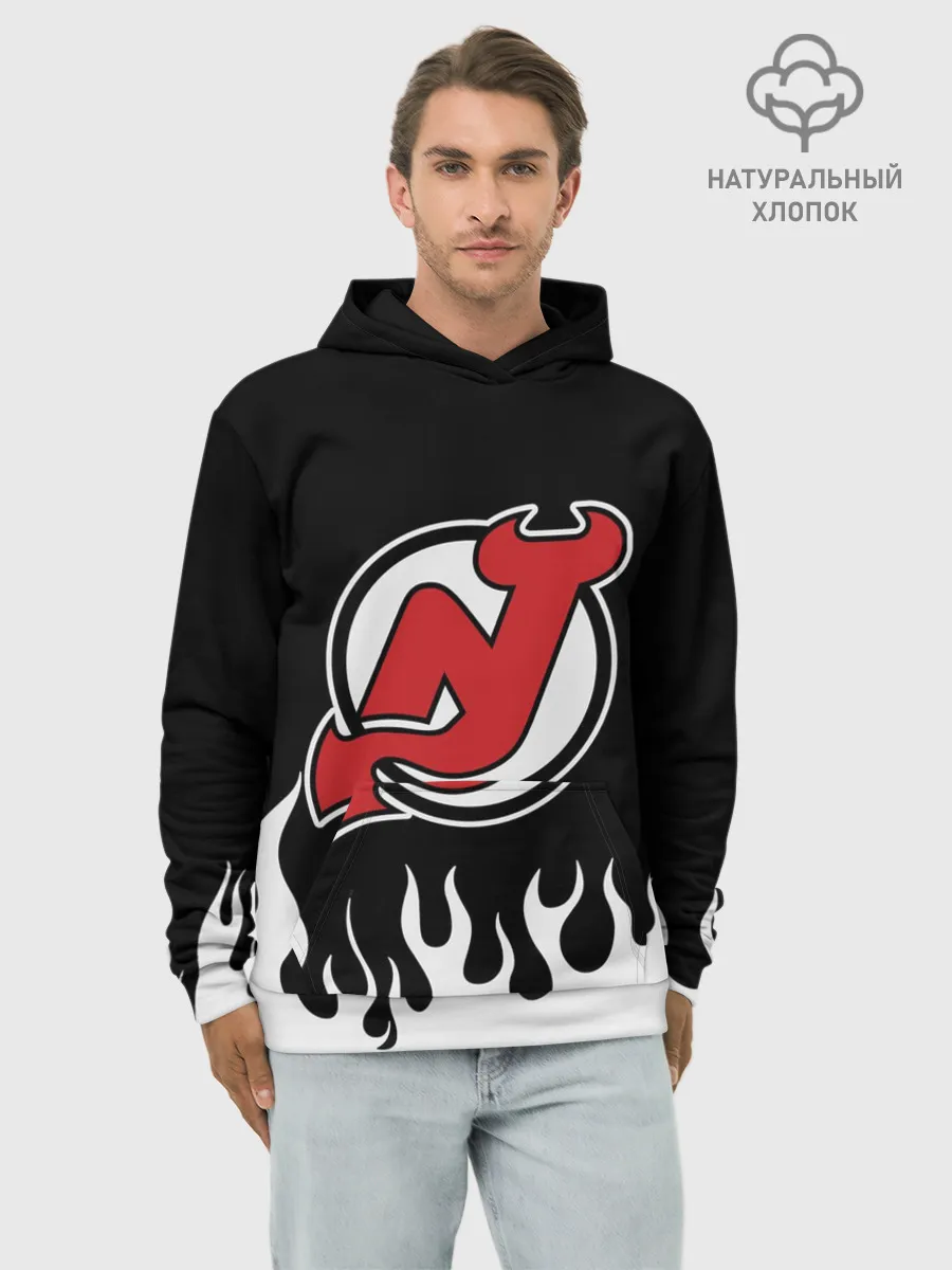 Худи мужской база хлопок / Нью-Джерси Девилз
