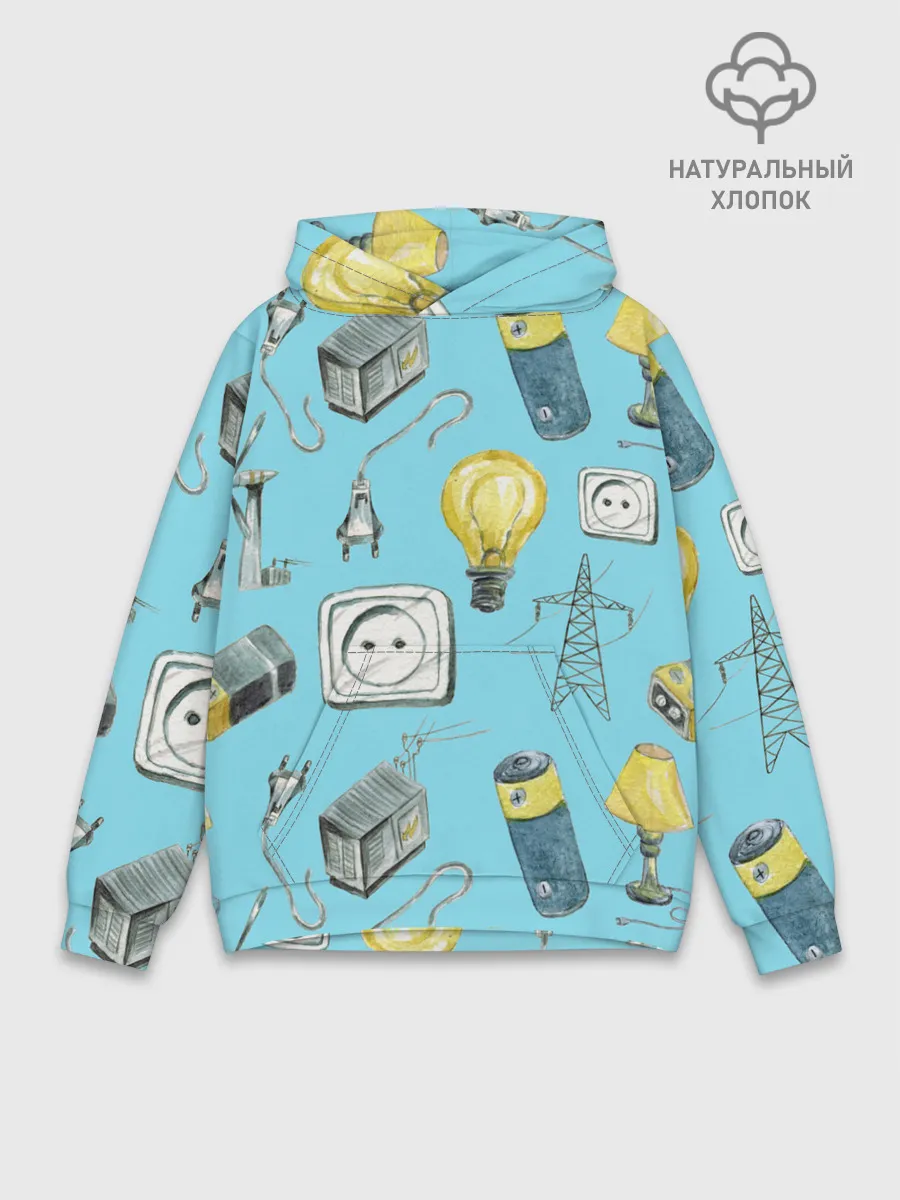 Худи мужской база хлопок / Electricity and wires