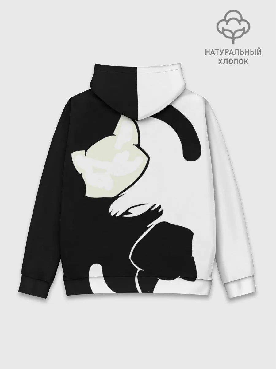 Худи мужской база хлопок / Инь и Янь котики