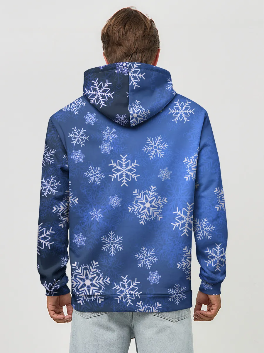 Худи мужской база хлопок / Снежинки.