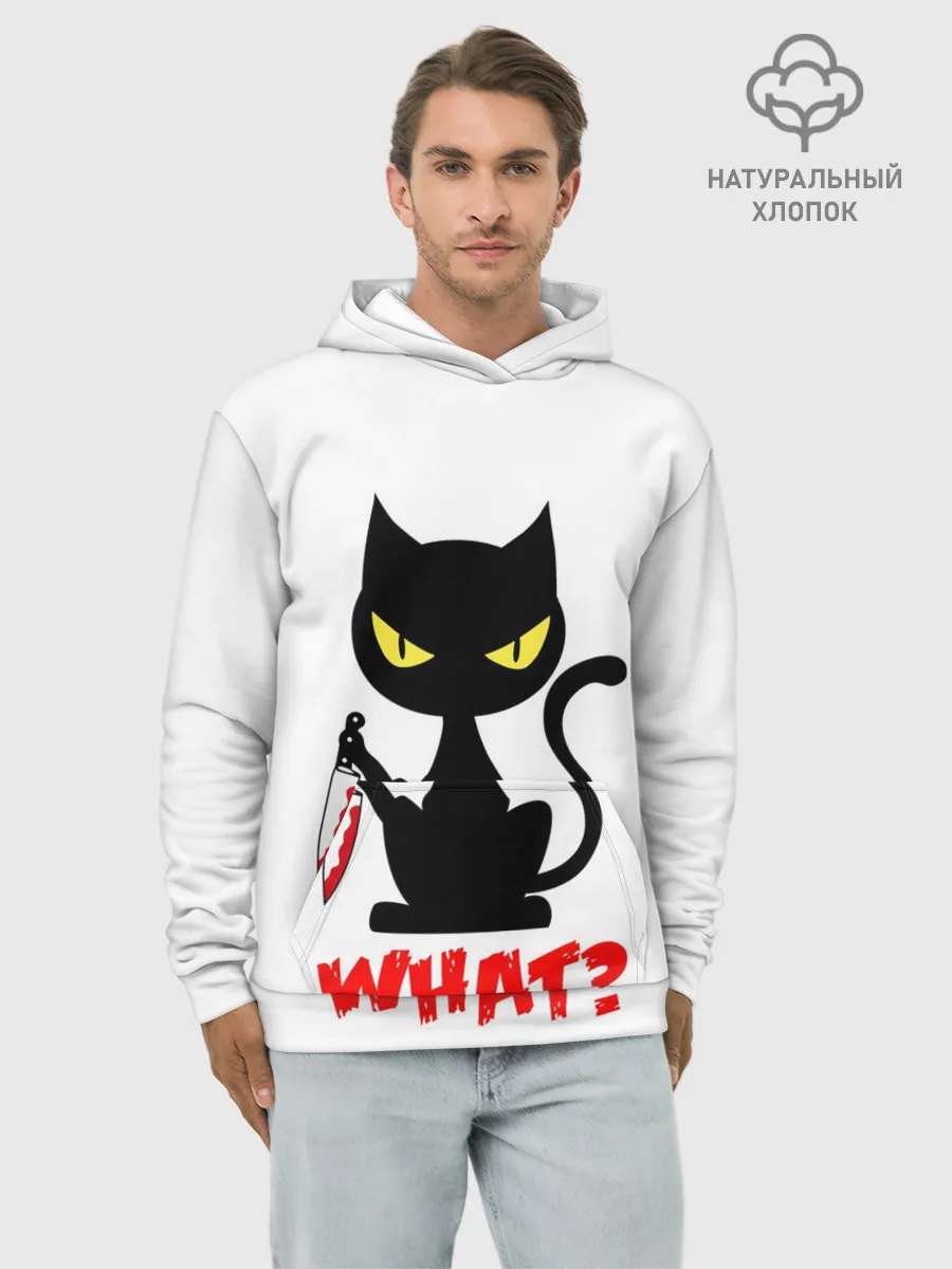 Худи мужской база хлопок / What Cat