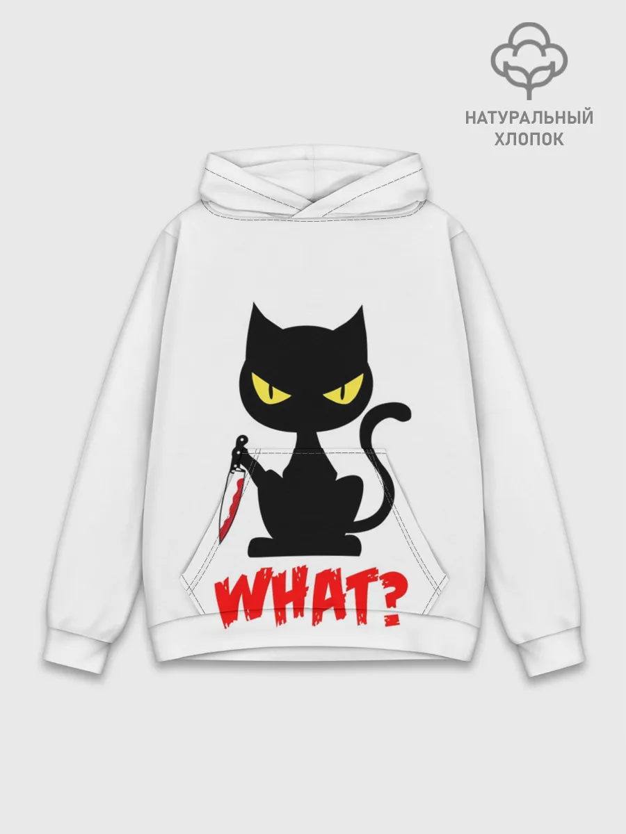 Худи мужской база хлопок / What Cat