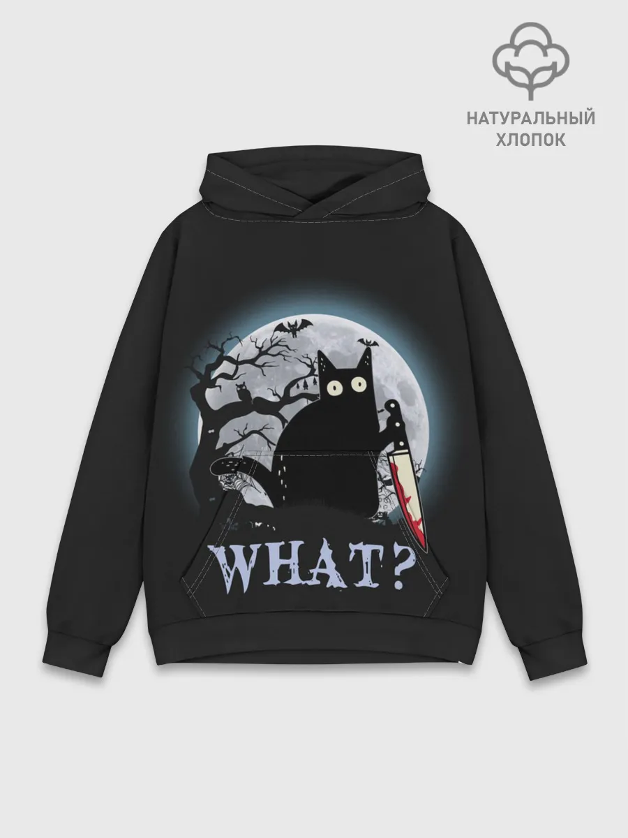 Худи мужской база хлопок / What Cat
