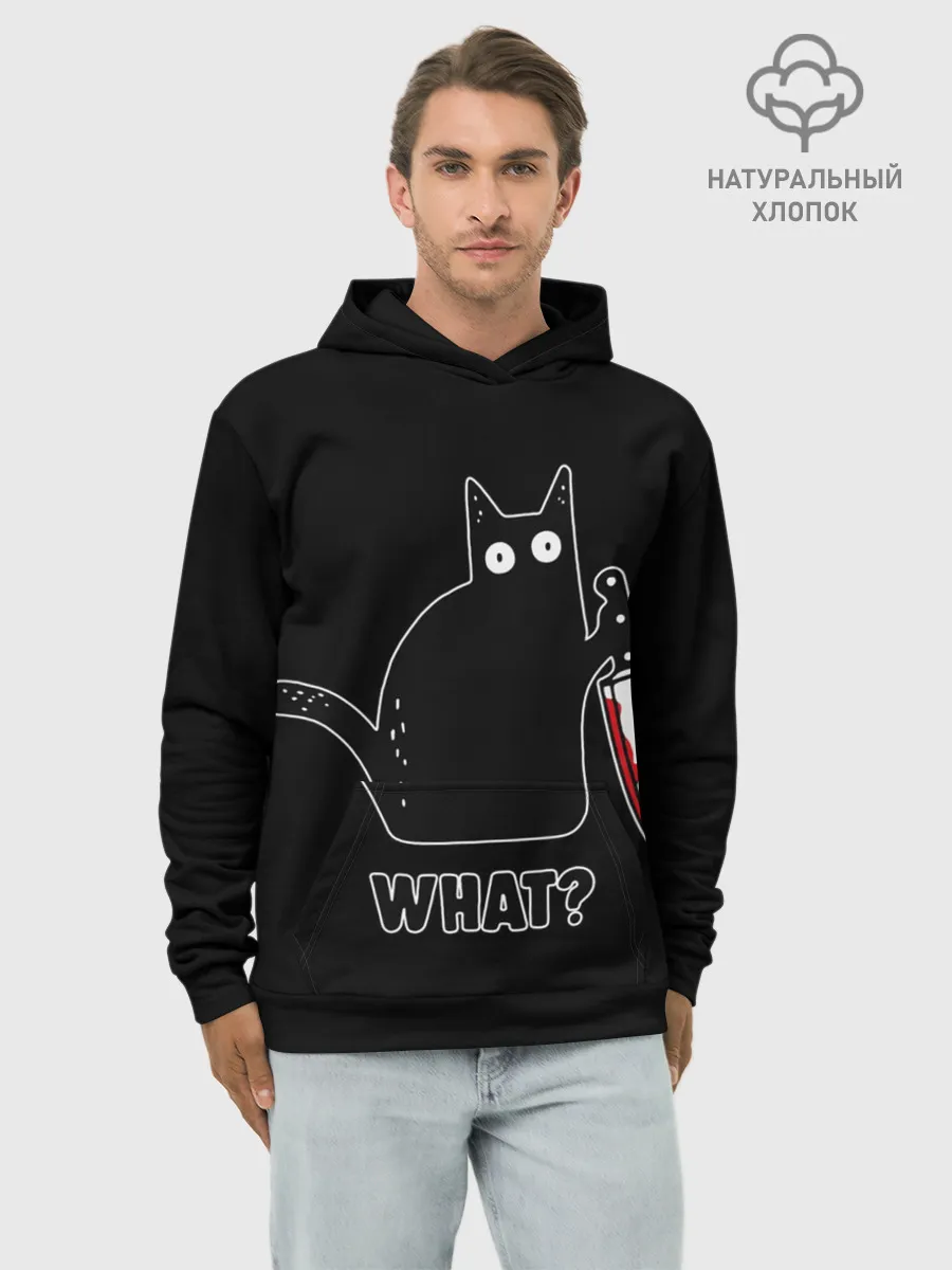Худи мужской база хлопок / What Cat