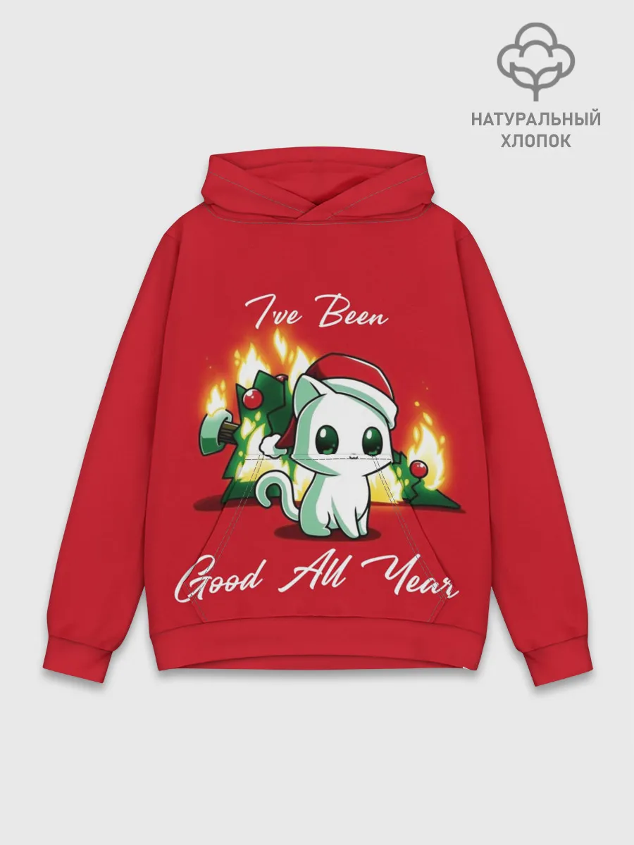 Худи мужской база хлопок / Ive been good all year