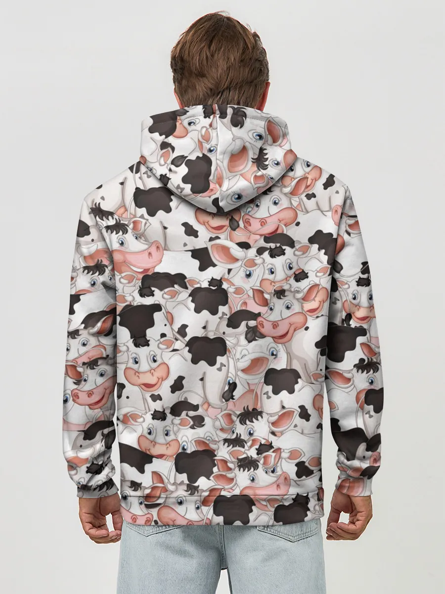 Худи мужской база хлопок / Коровы