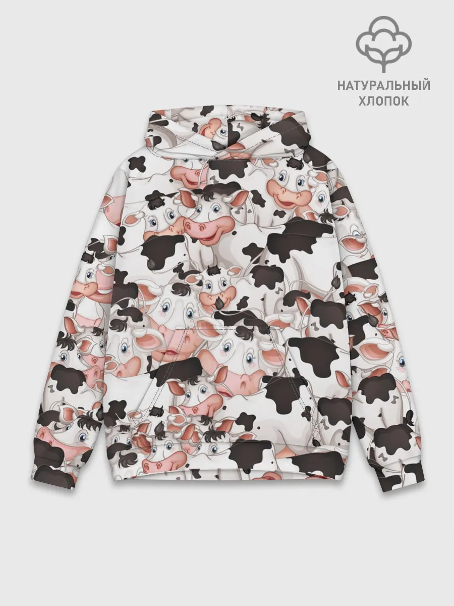 Худи мужской база хлопок / Коровы