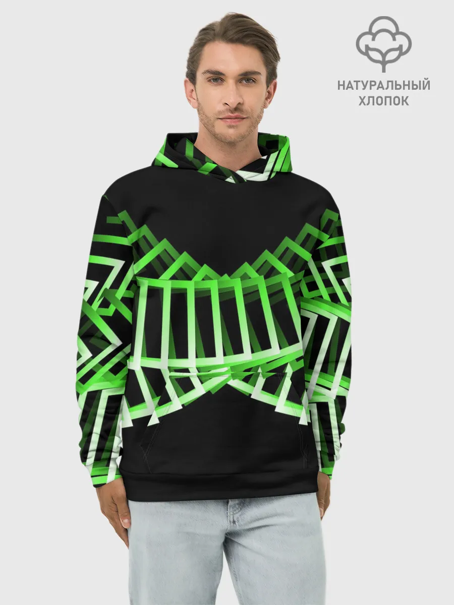 Худи мужской база хлопок / Неоновые квадраты
