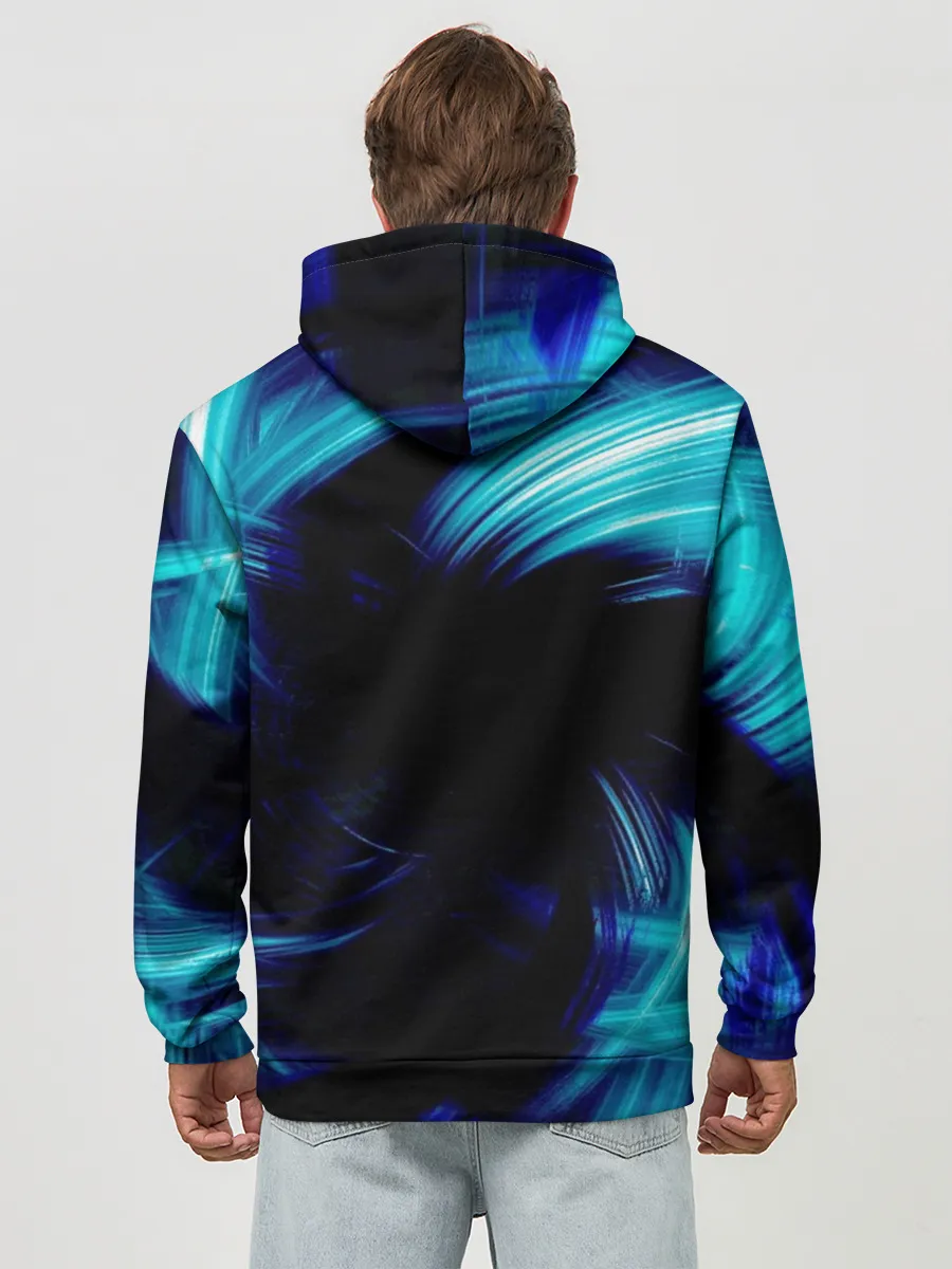 Худи мужской база хлопок / Неоновый вихрь