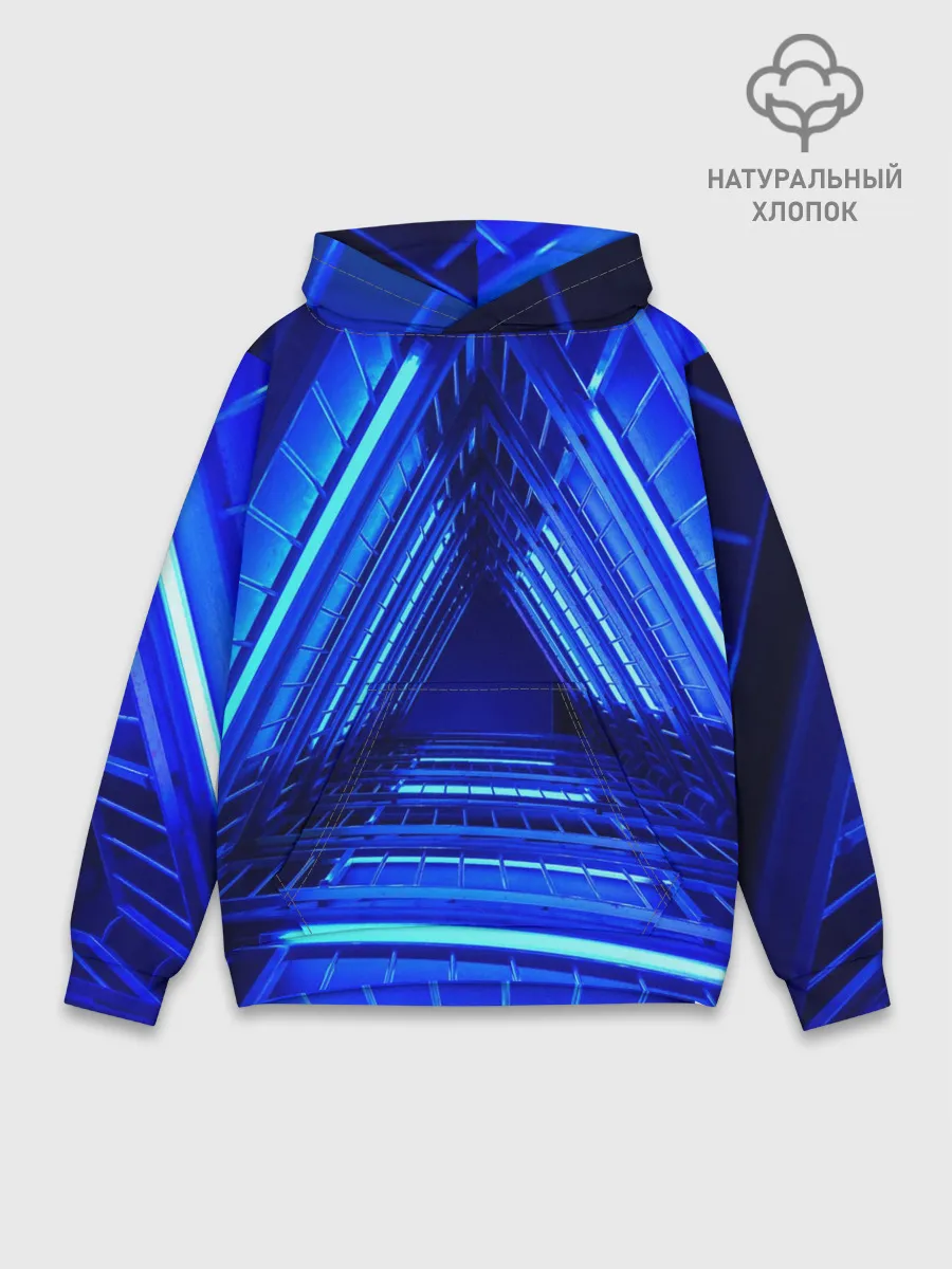 Худи мужской база хлопок / Неоновый тоннель