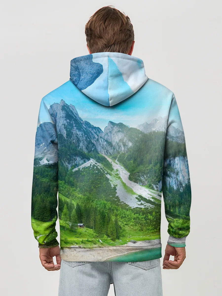 Худи мужской база хлопок / Альпийские горы