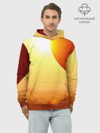 Худи мужской база хлопок / Город в пустыне