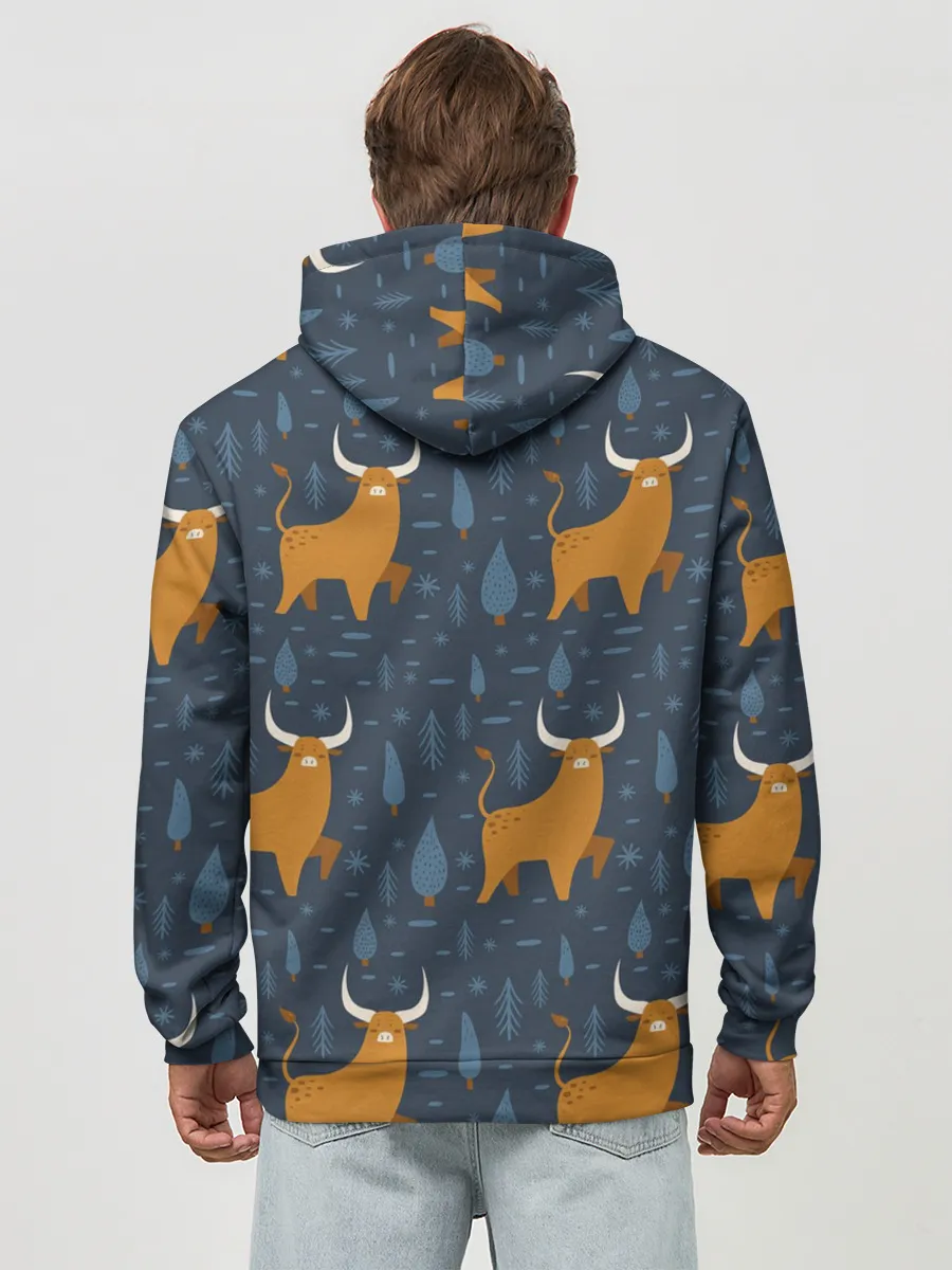 Худи мужской база хлопок / Быки