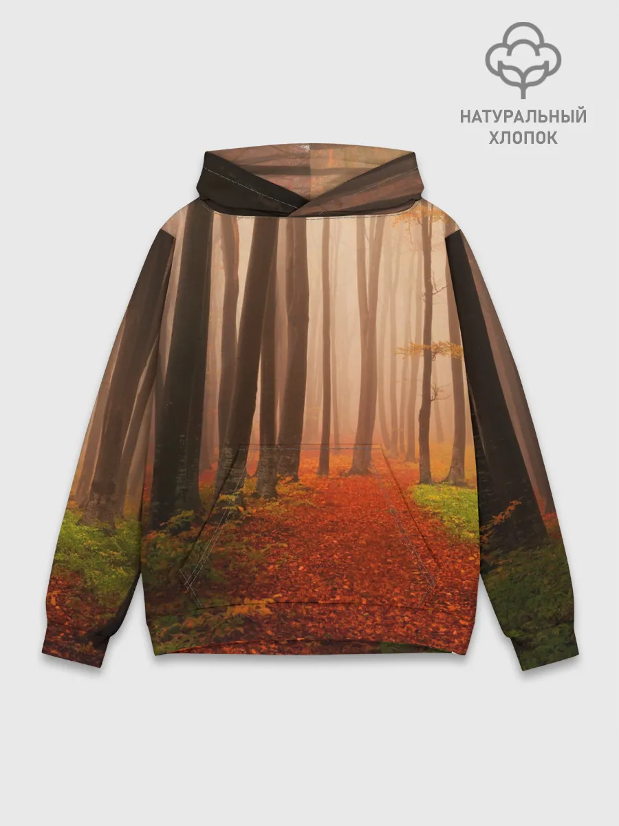Худи мужской база хлопок / Осенний лес