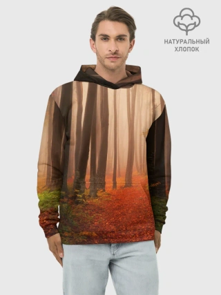 Худи мужской база хлопок / Осенний лес
