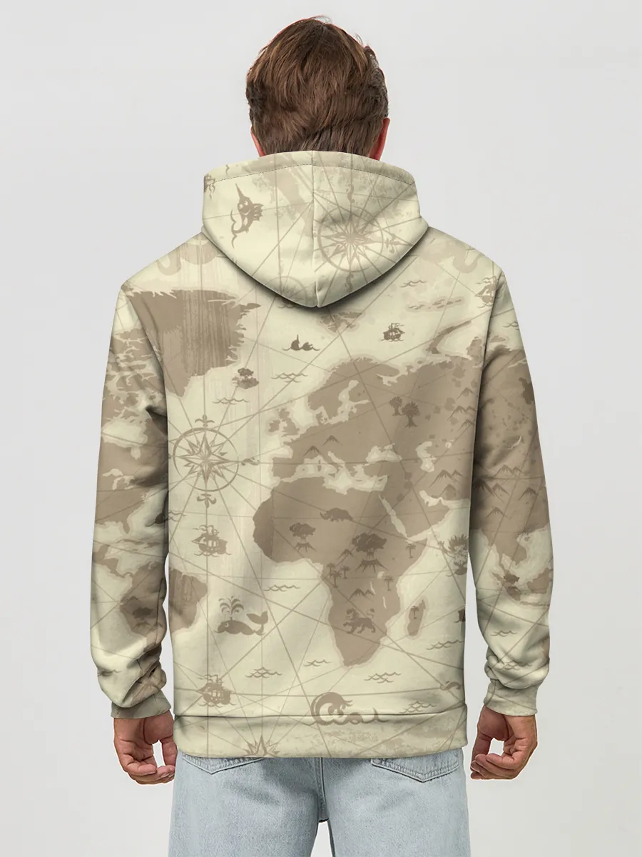 Худи мужской база хлопок / Карта мира