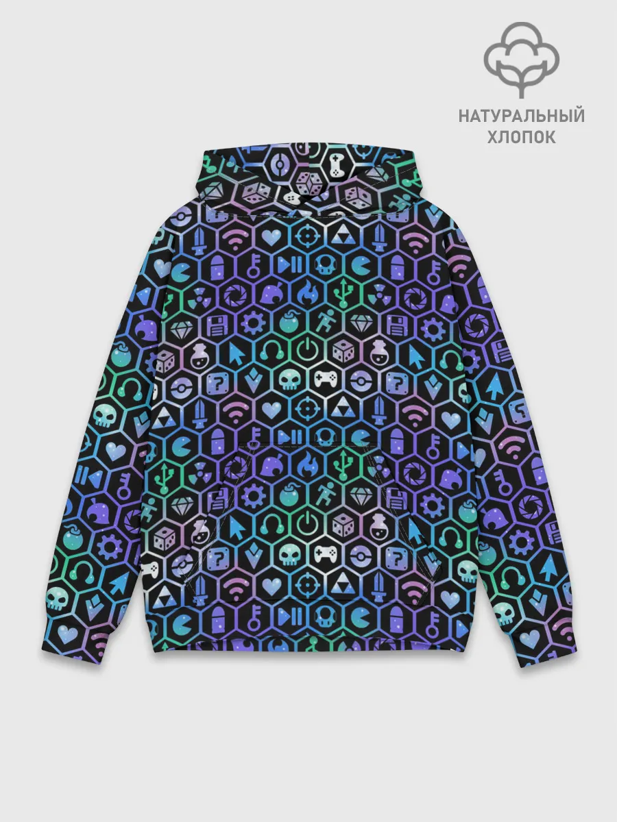 Худи мужской база хлопок / ГЕЙМЕРСКИЙ НЕОН