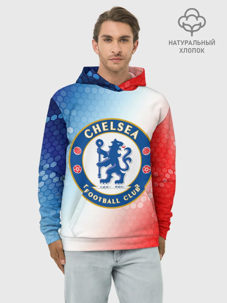 Худи мужской база хлопок / CHELSEA F.C. / ЧЕЛСИ