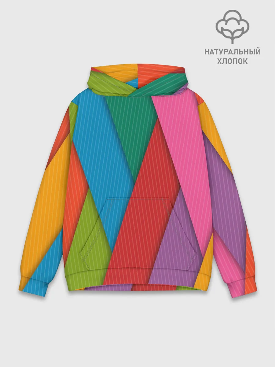 Худи мужской база хлопок / Разноцветный узор
