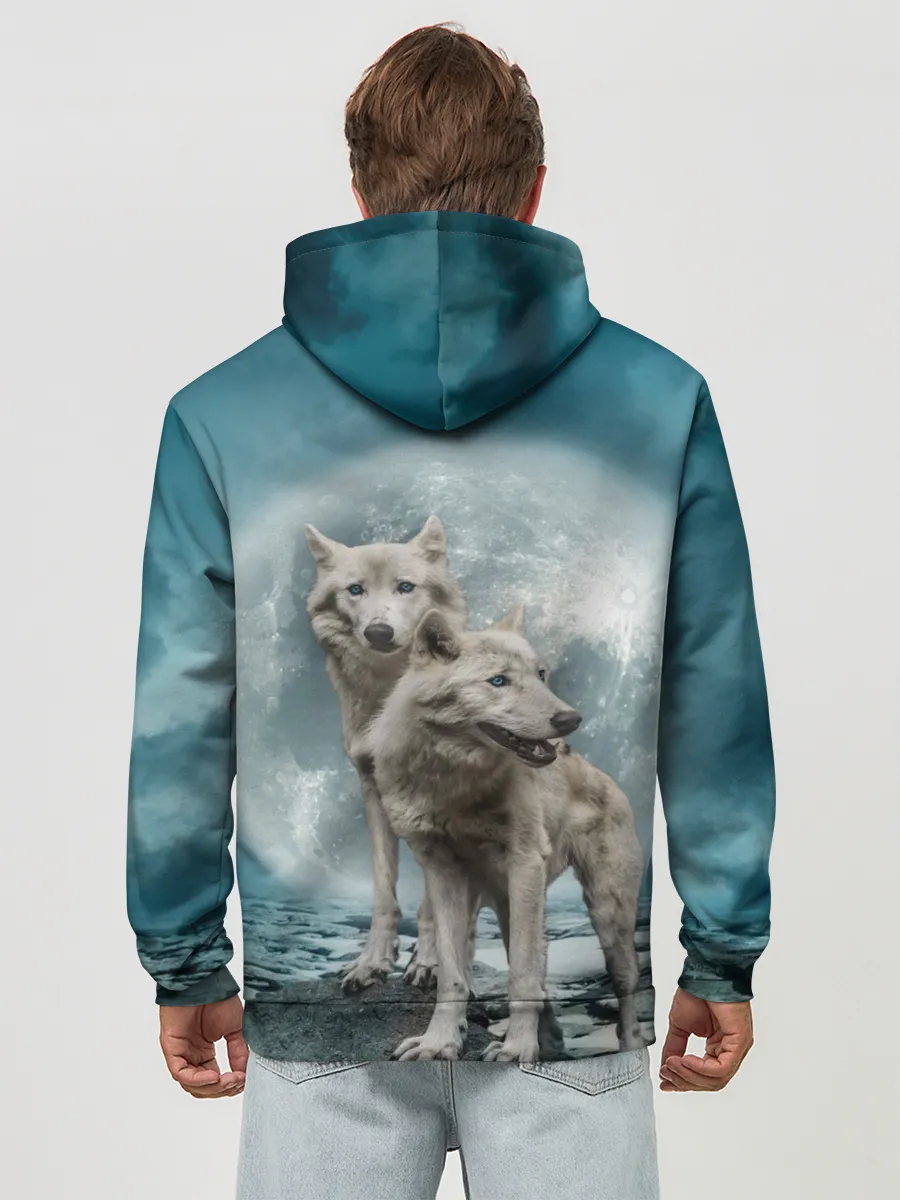 Худи мужской база хлопок / Волки альбиносы