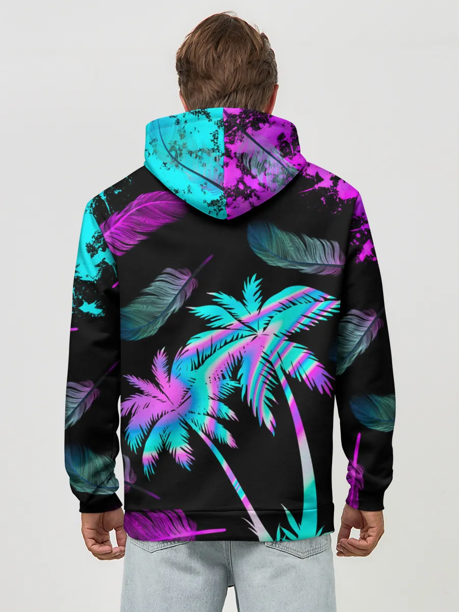 Худи мужской база хлопок / Неоновое лето