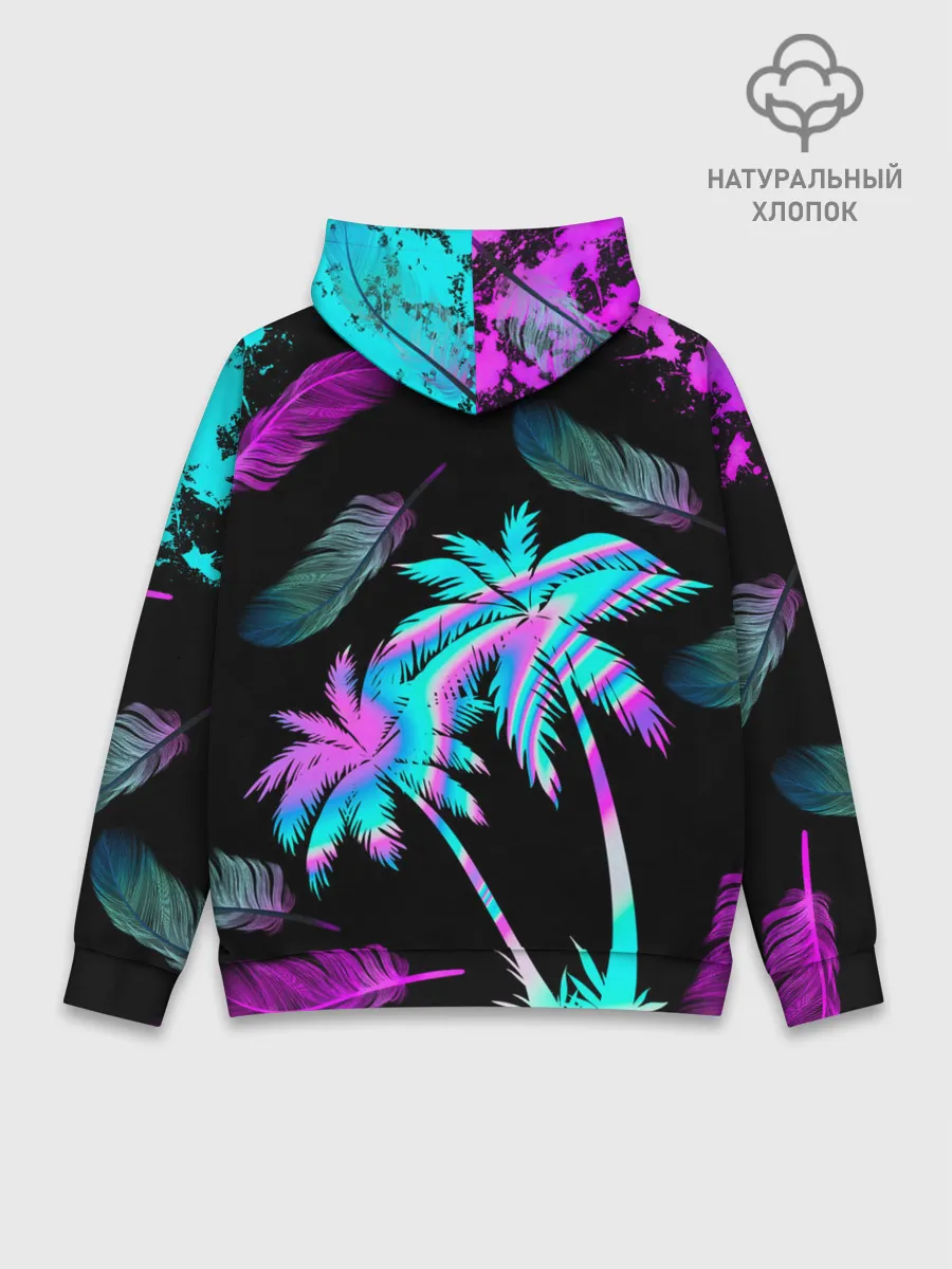 Худи мужской база хлопок / Неоновое лето