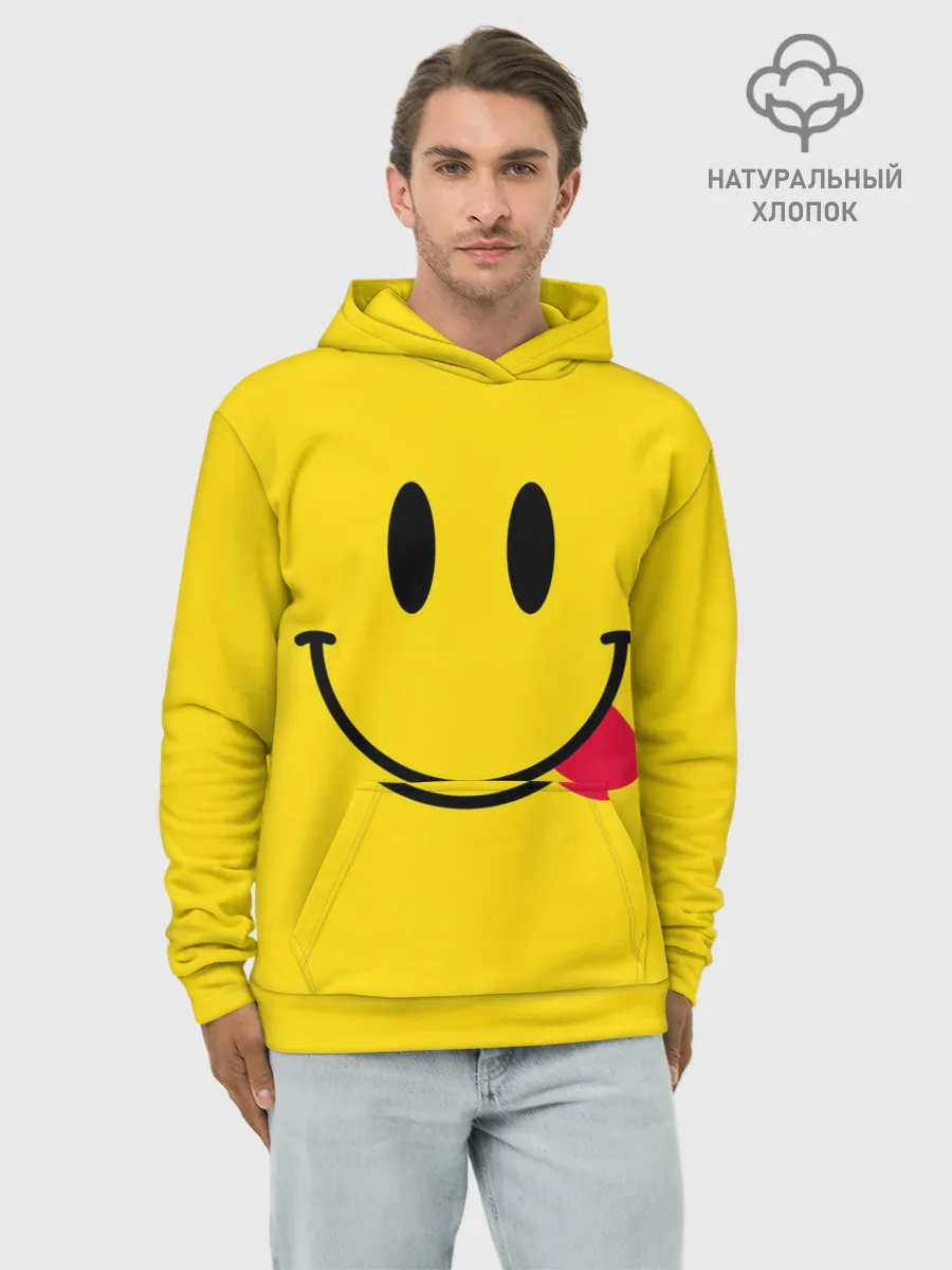 Худи мужской база хлопок / Смайлик