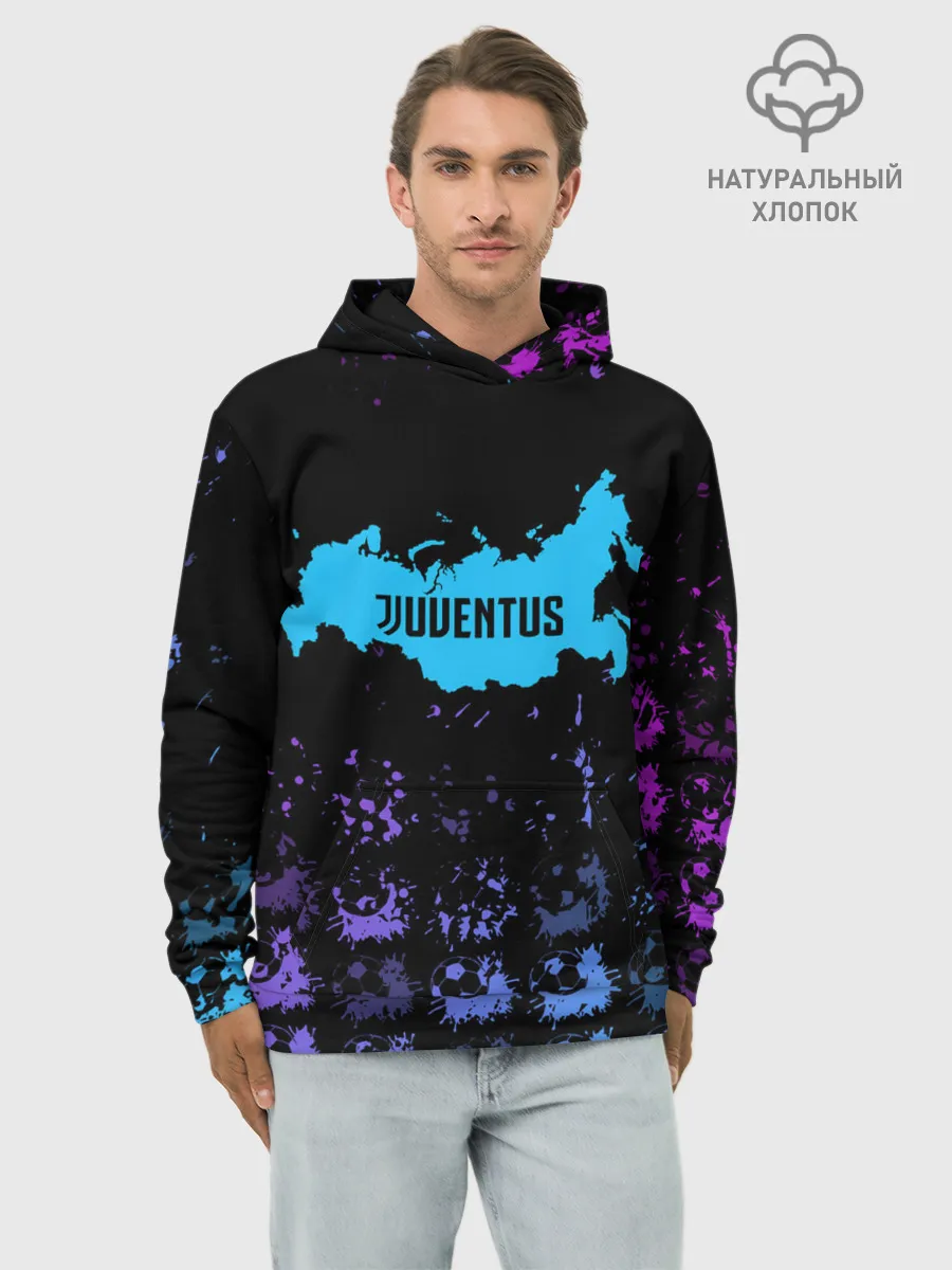 Худи мужской база хлопок / JUVENTUS.