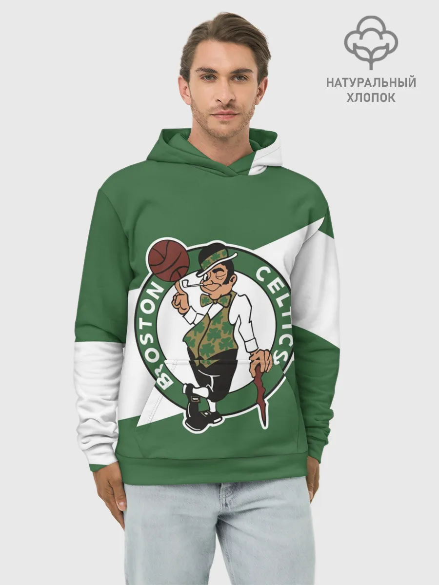 Худи мужской база хлопок / Бостон Селтикс