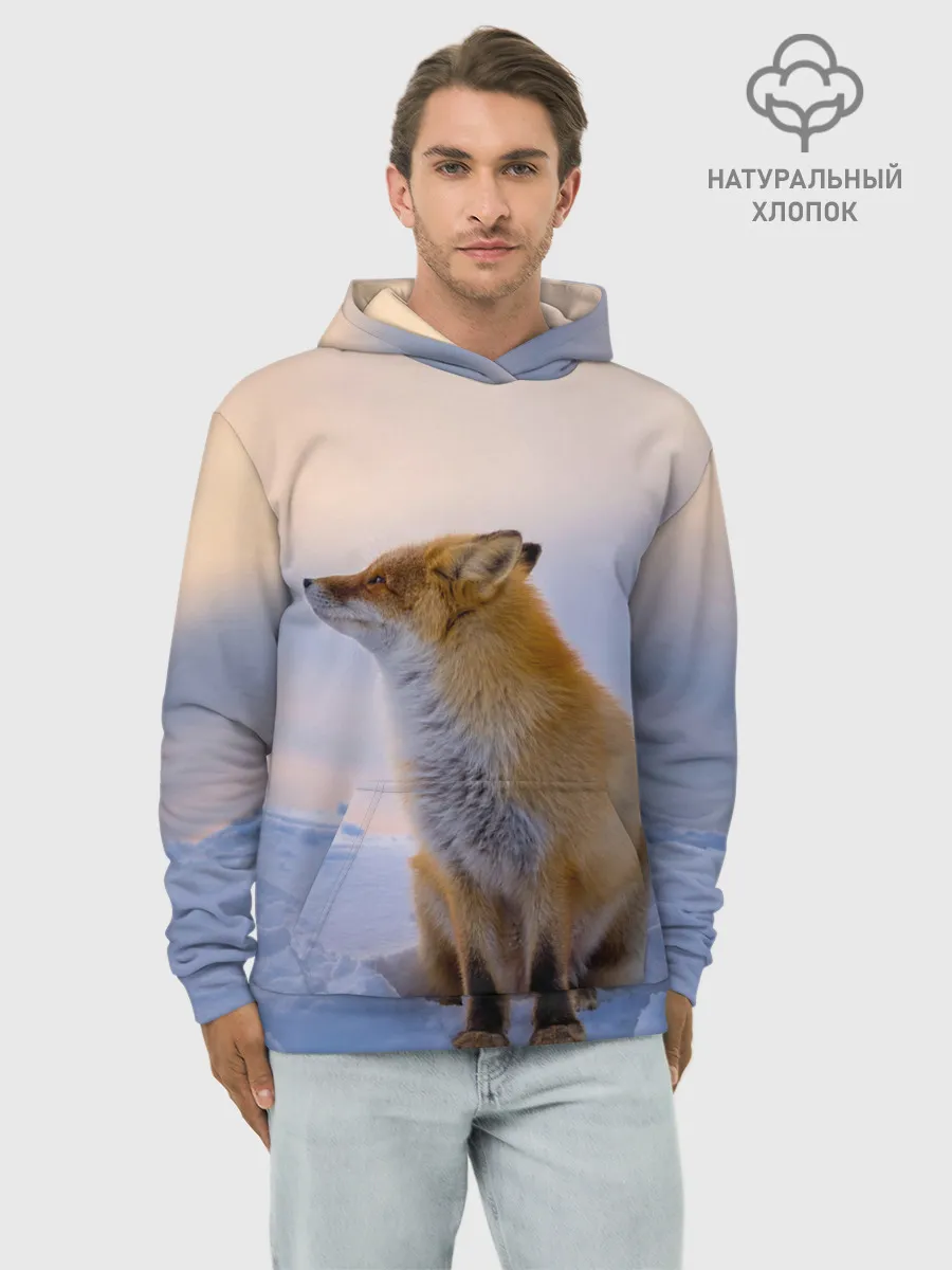 Худи мужской база хлопок / Лисичка