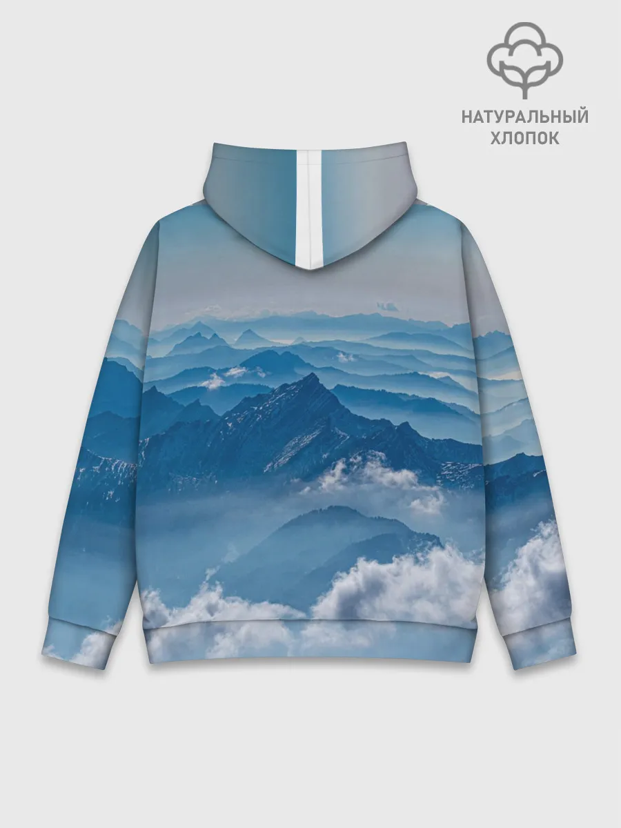 Худи мужской база хлопок / Горы