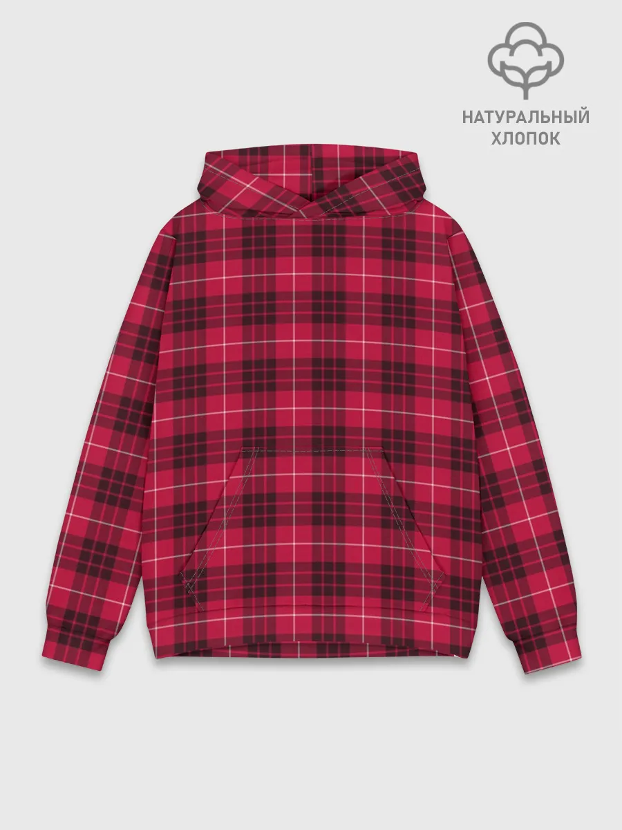 Худи мужской база хлопок / Клетка
