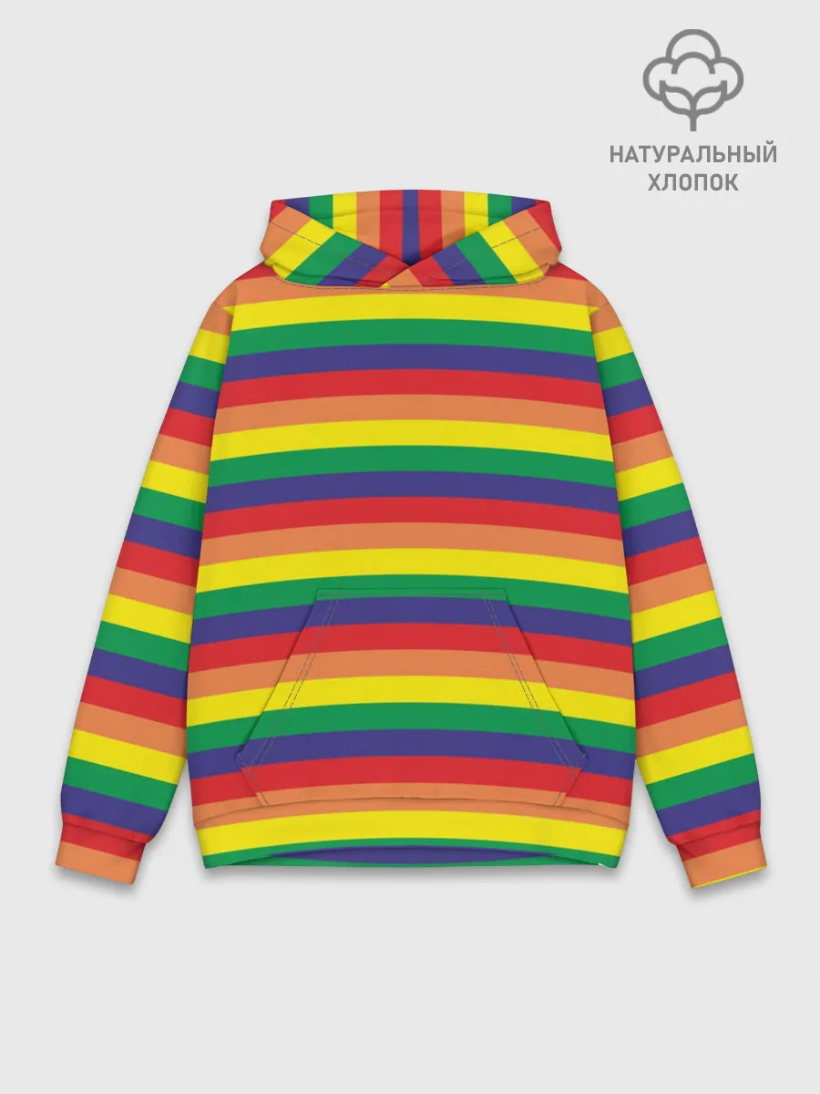 Худи мужской база хлопок / Радуга