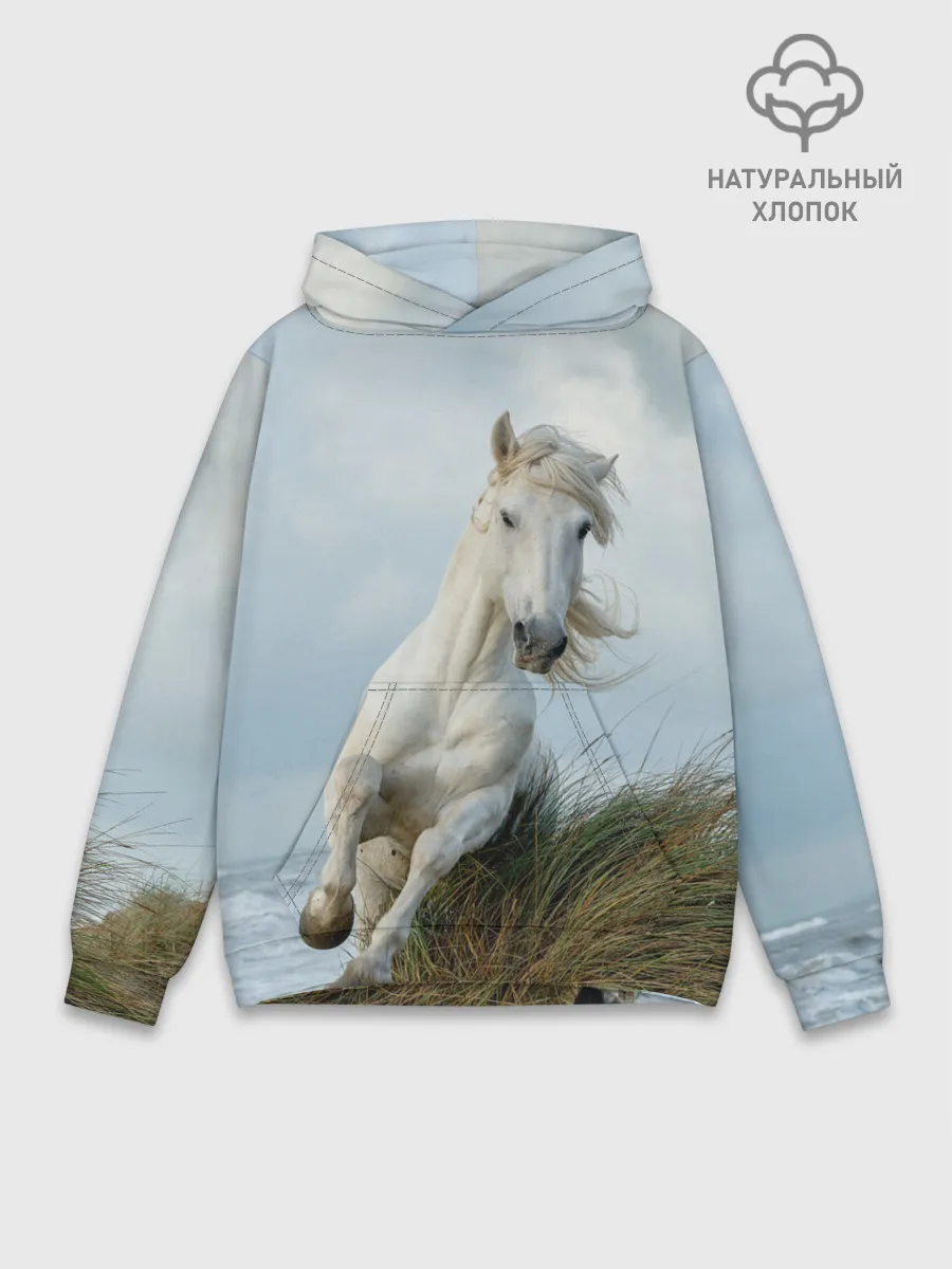 Худи мужской база хлопок / Лошадь