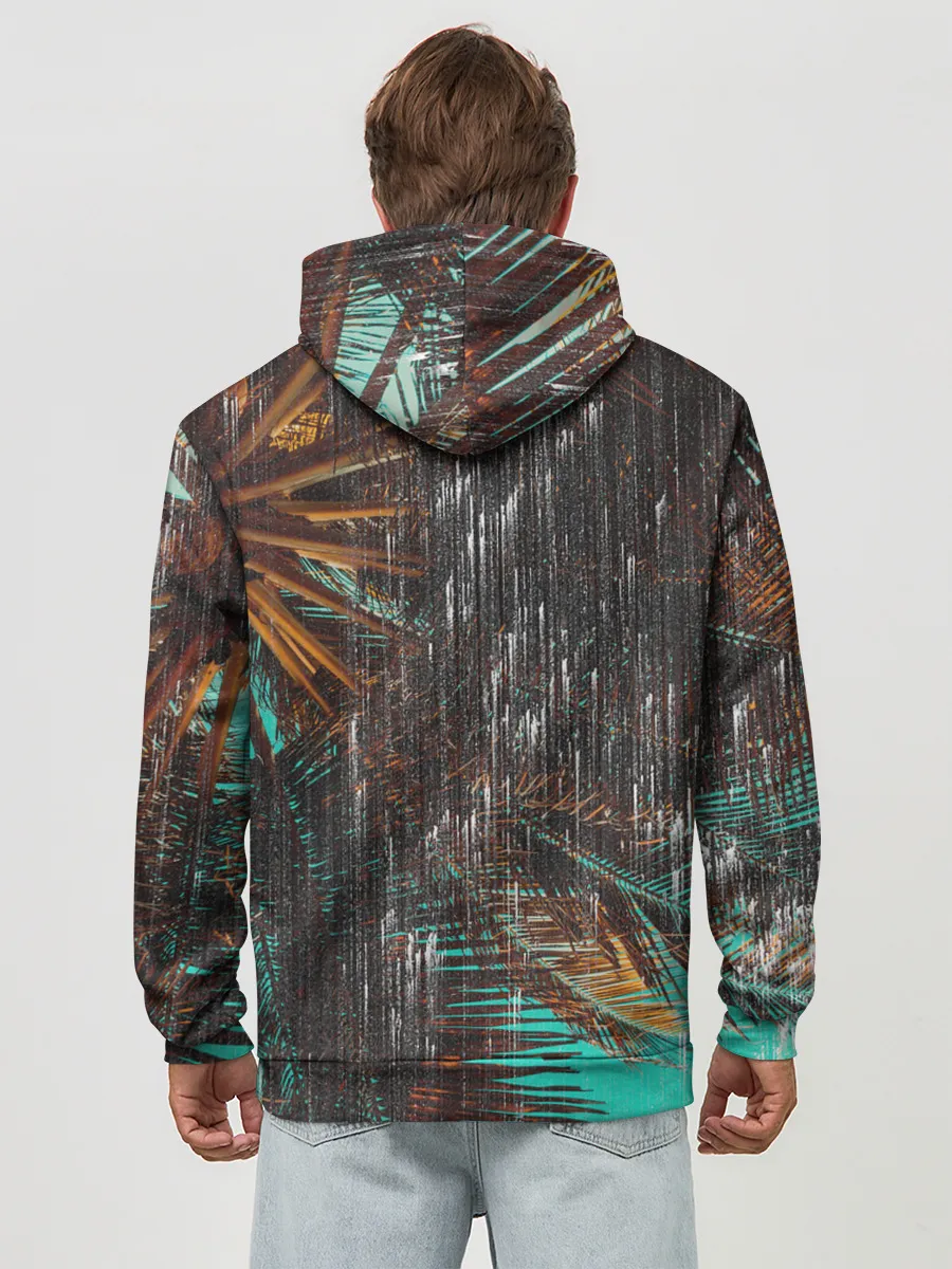 Худи мужской база хлопок / Palm glitch art