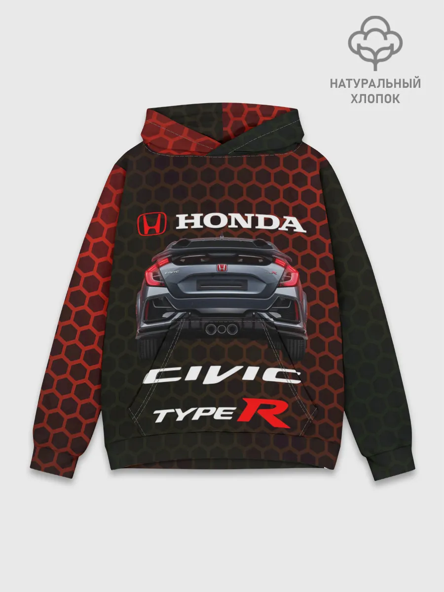 Худи мужской база хлопок / Honda Civic Type R.