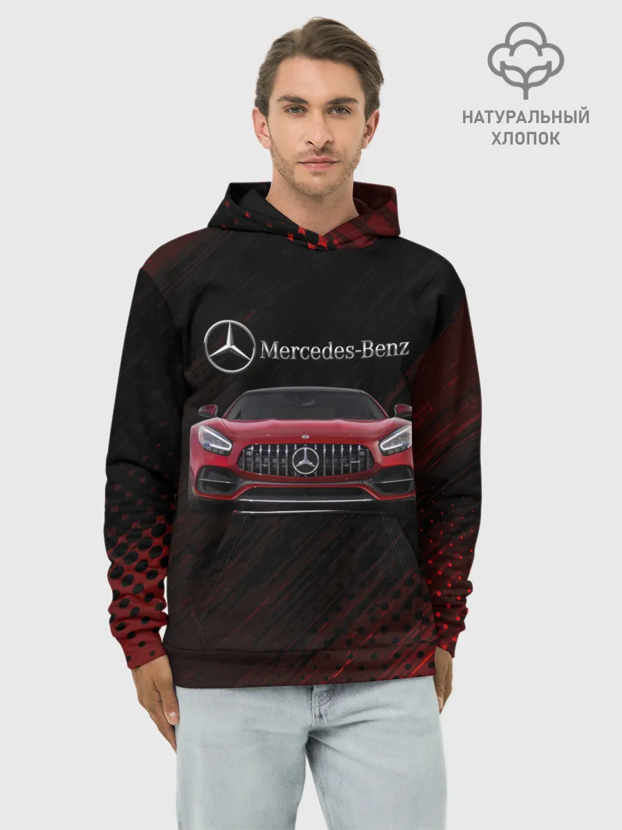 Худи мужской база хлопок / Mercedes Benz AMG.