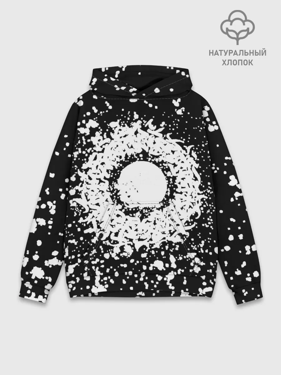 Худи мужской база хлопок / Каллиграфия на чёрном фоне