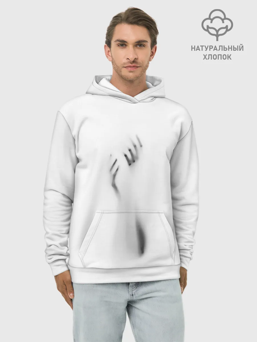 Худи мужской база хлопок / Руки за стеклом