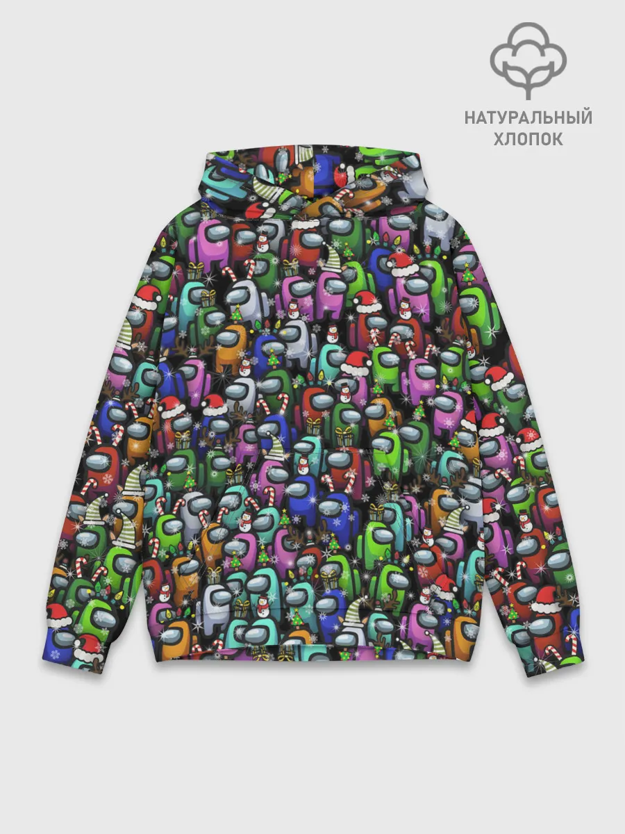 Худи мужской база хлопок / Among Us. С Новым Годом!