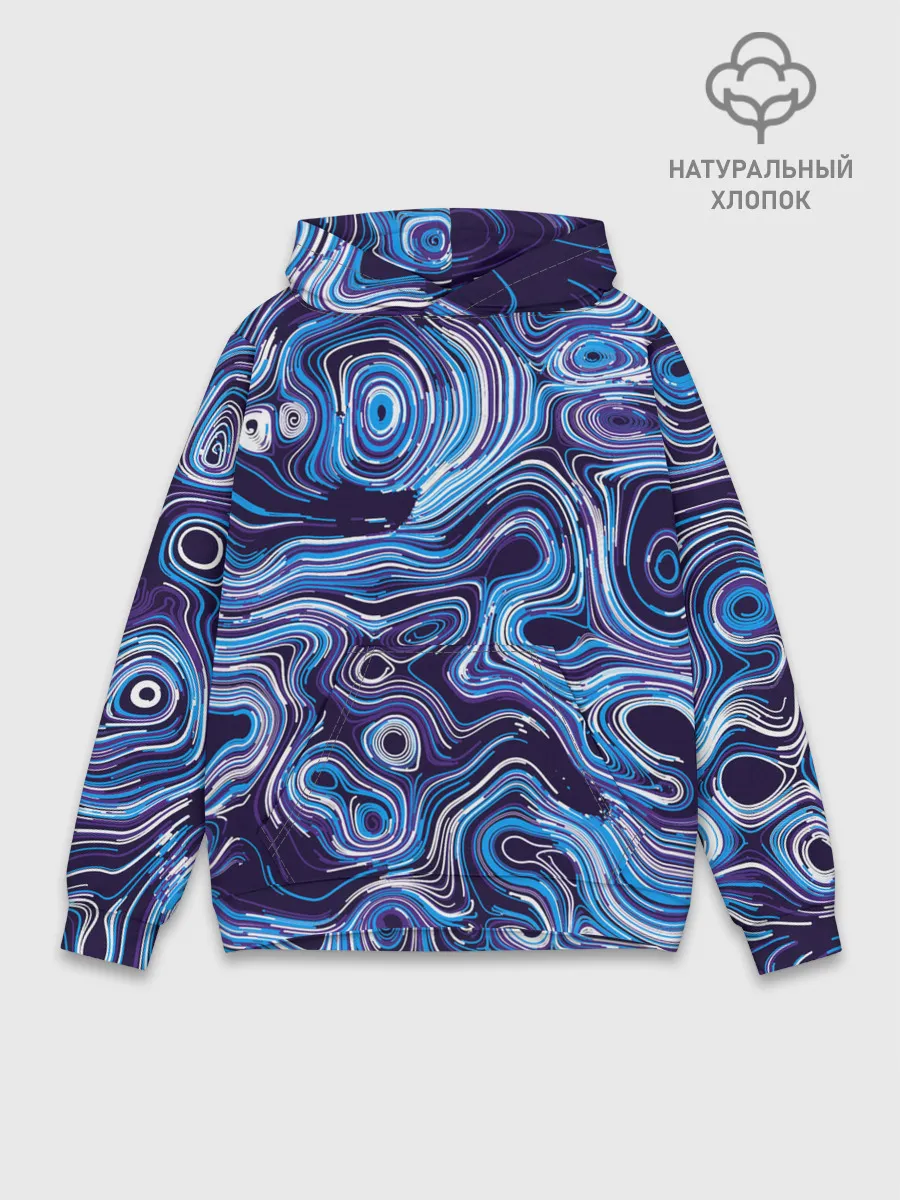 Худи мужской база хлопок / Синие линии