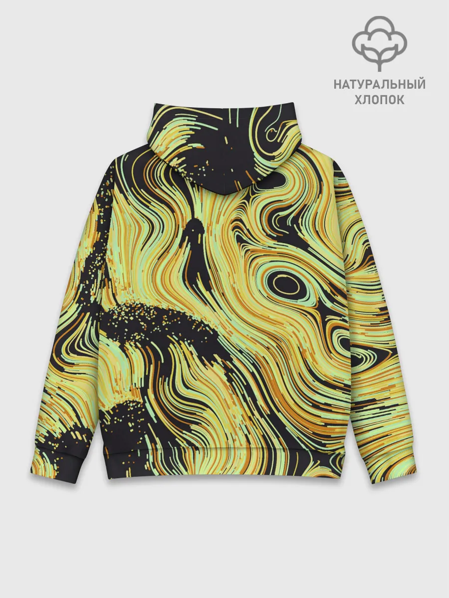 Худи мужской база хлопок / Желтые линии