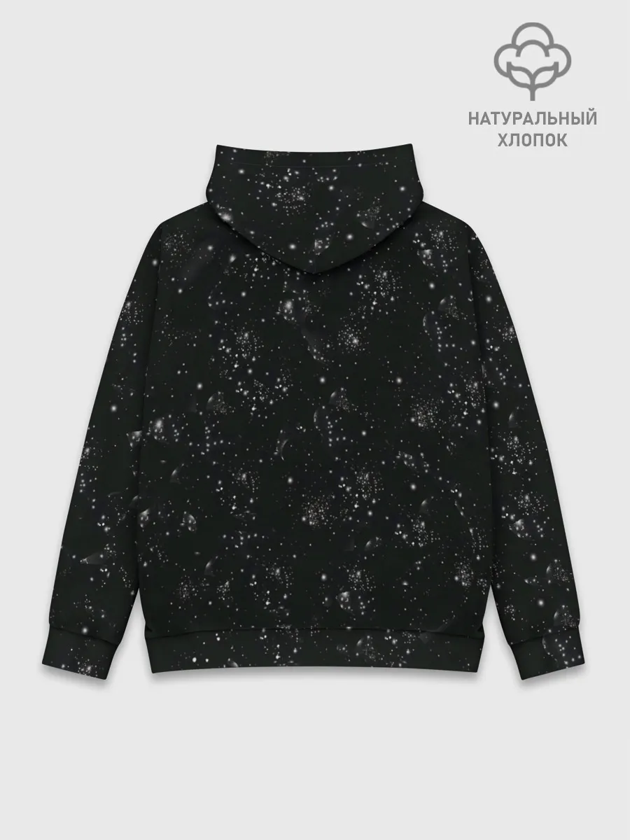 Худи мужской база хлопок / Космический Кит