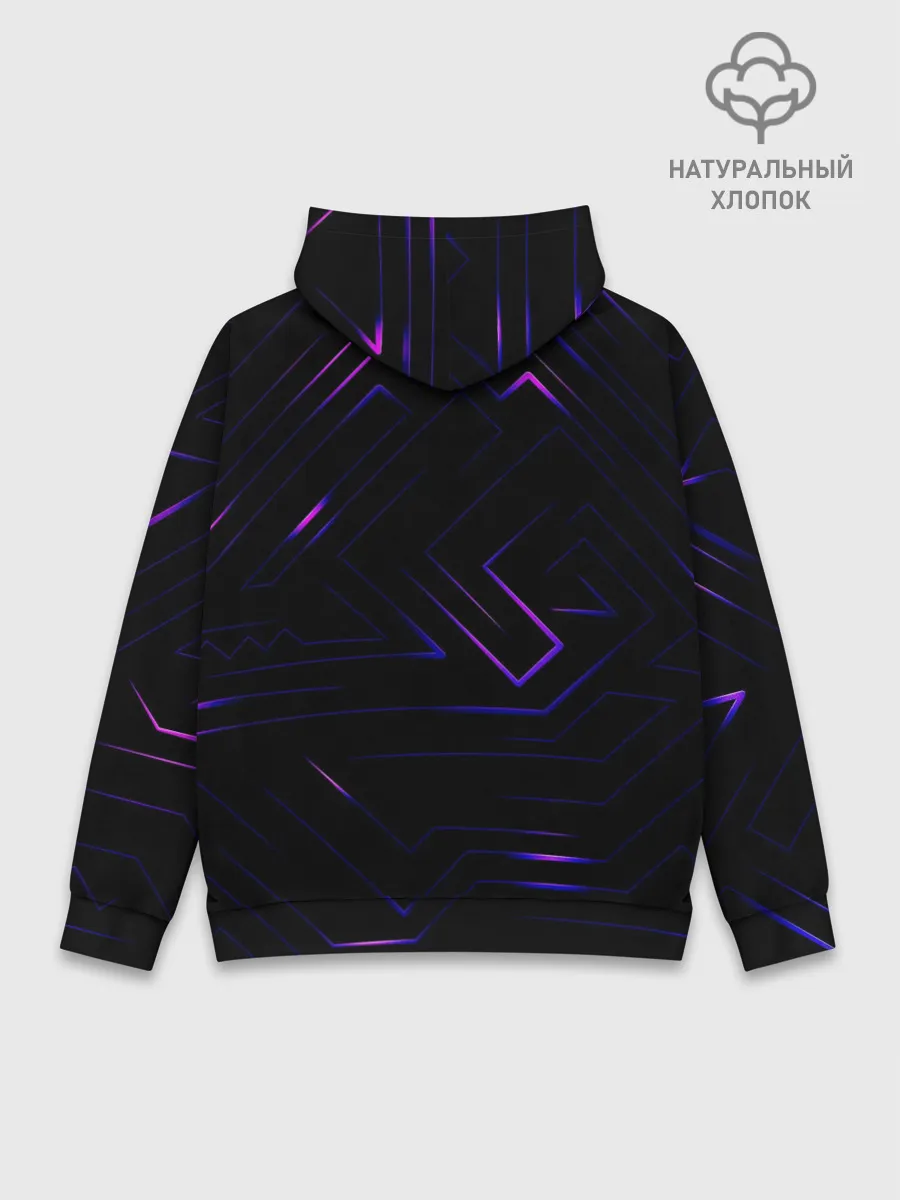 Худи мужской база хлопок / Неоновая абстракция