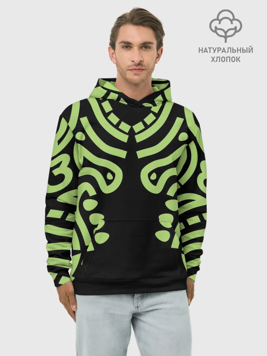 Худи мужской база хлопок / узор тату