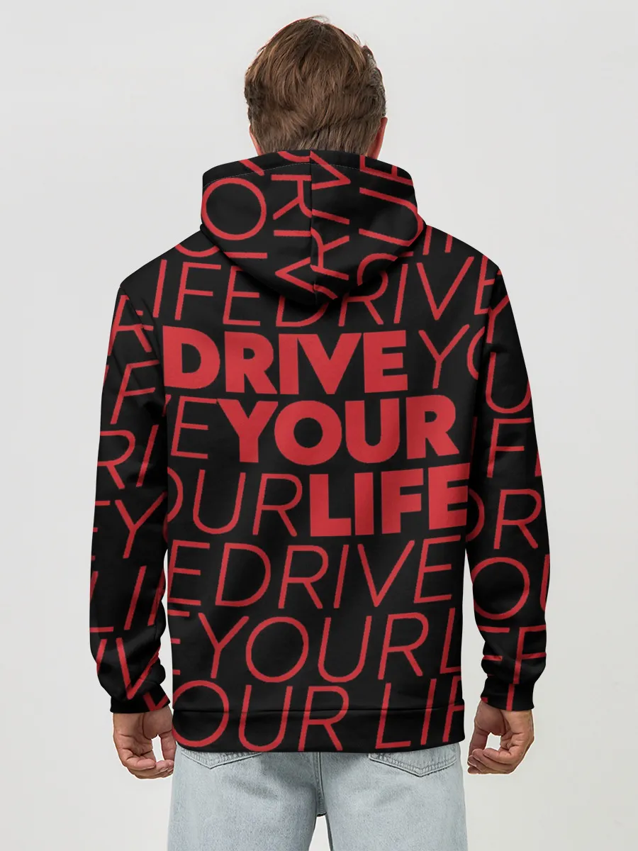 Худи мужской база хлопок / drive your live red