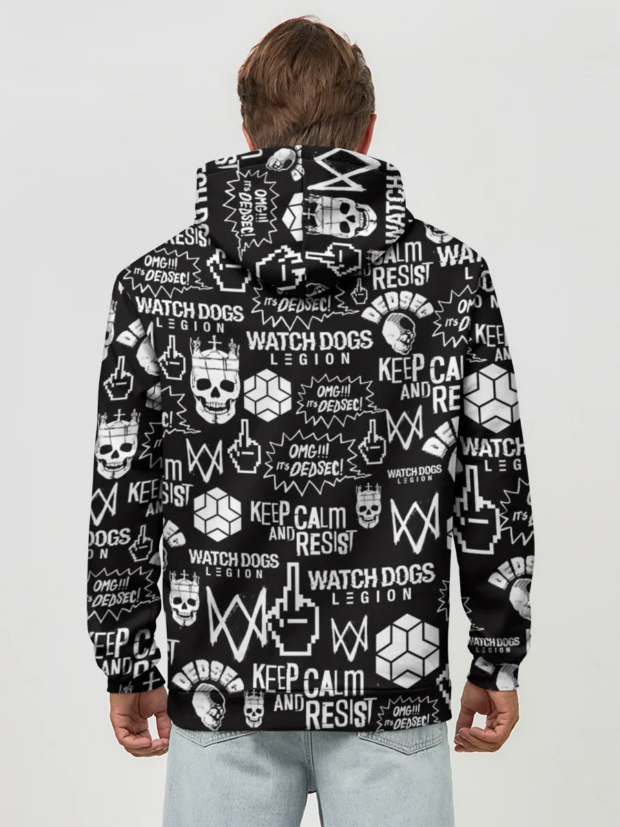 Худи мужской база хлопок / WATCH DOGS LEGION