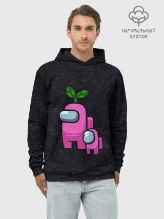 Худи мужской база хлопок / Among us Pink+ kid Pink